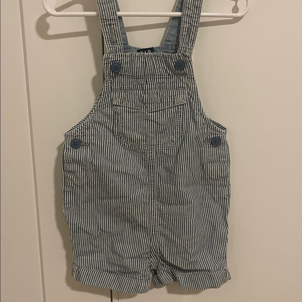 GAP Kids Blue Striped Overalls